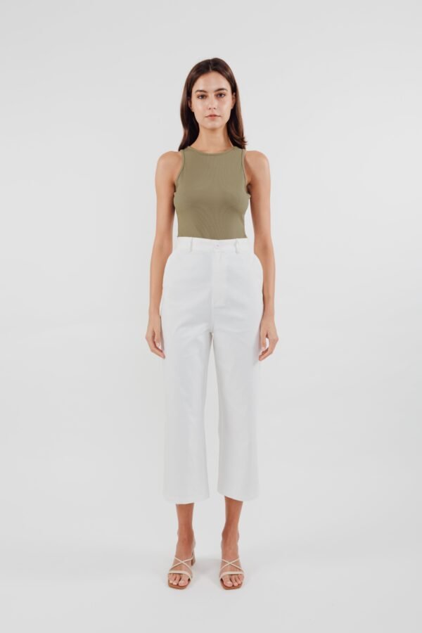 Cropped Culottes in White - Image 3