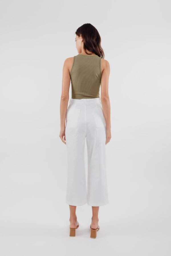 Cropped Culottes in White - Image 4