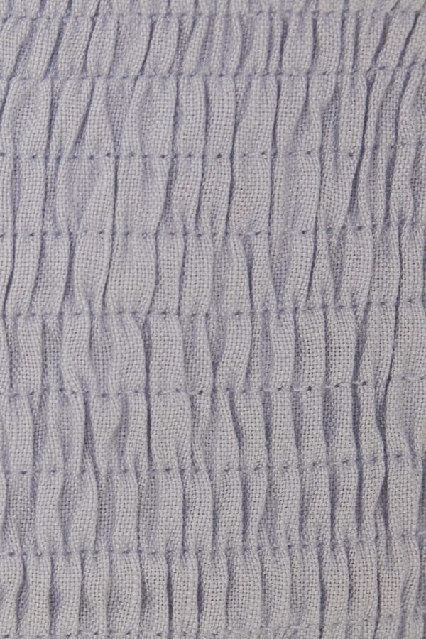 Puffed Sleeved Shirred Top in Mist Blue - Image 7
