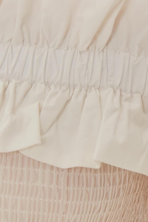 Off Shoulder Top with Ruffles in White - Image 9