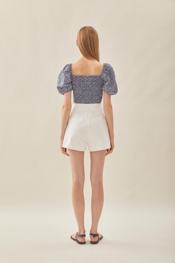 Puffed Sleeved Shirred Top in Moonlight Bloom - Image 8