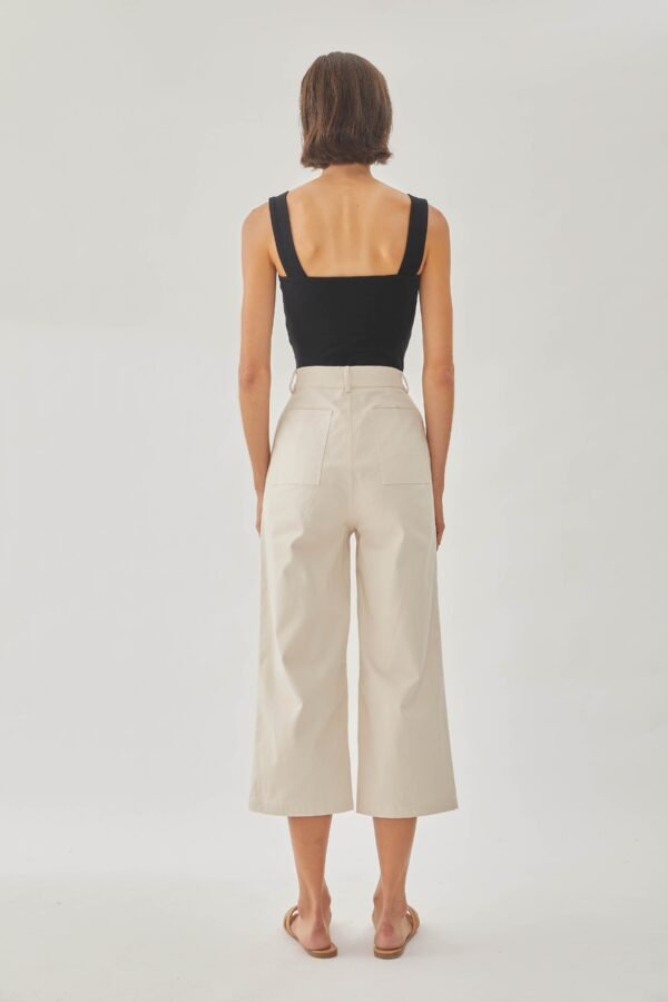 Cotton Blend Culottes in Ecru - Image 6