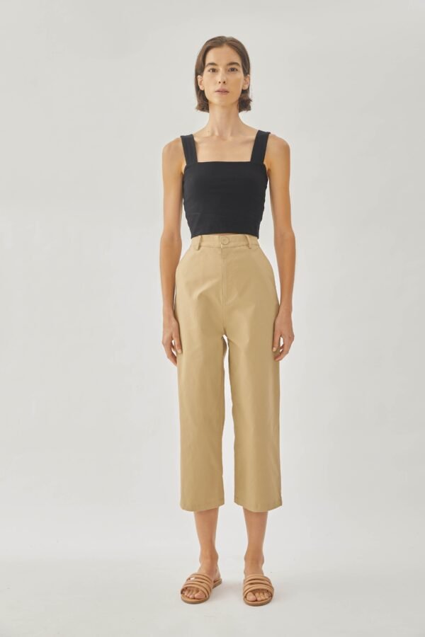 Cotton Blend Culottes in Sand