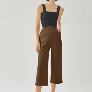 Cotton Blend Culottes in Soil