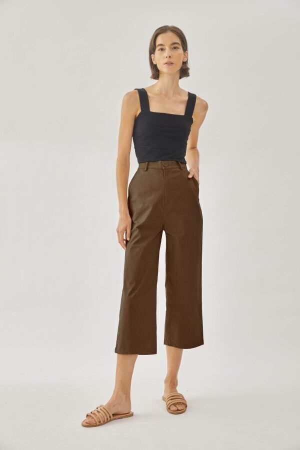 Cotton Blend Culottes in Soil