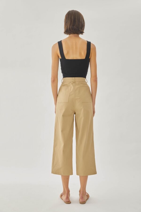 Cotton Blend Culottes in Sand - Image 14
