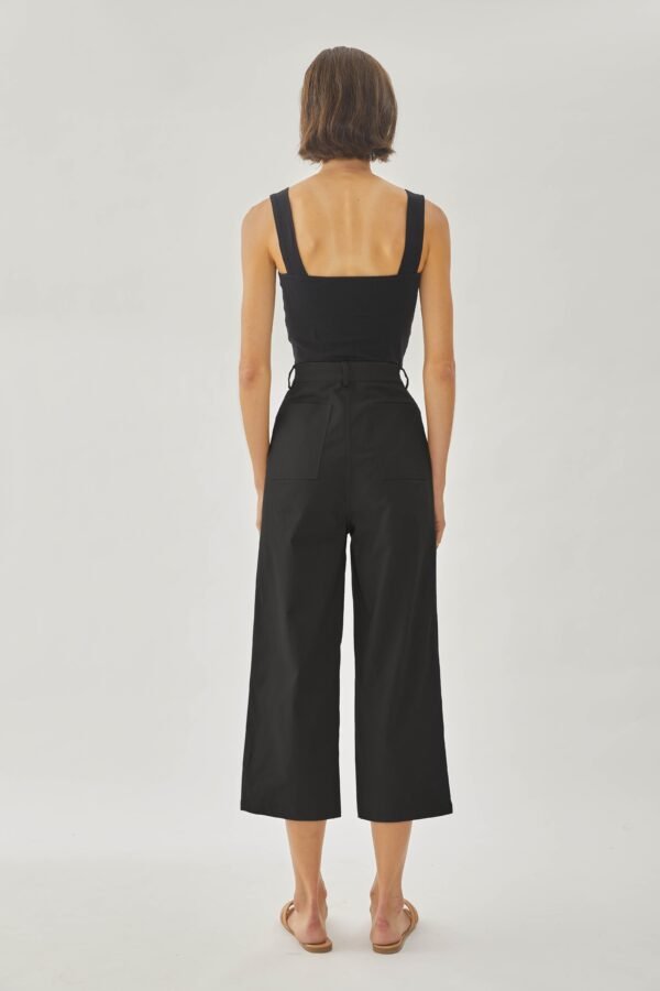 Cotton Blend Culottes in Black - Image 4