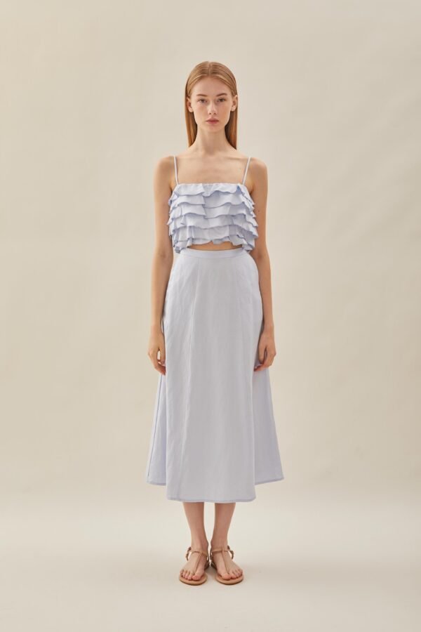 Tiered Frill Top in Mist Blue