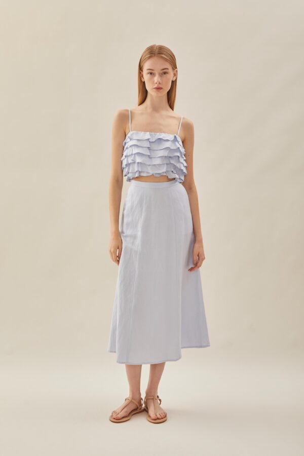 Tiered Frill Top in Mist Blue - Image 2