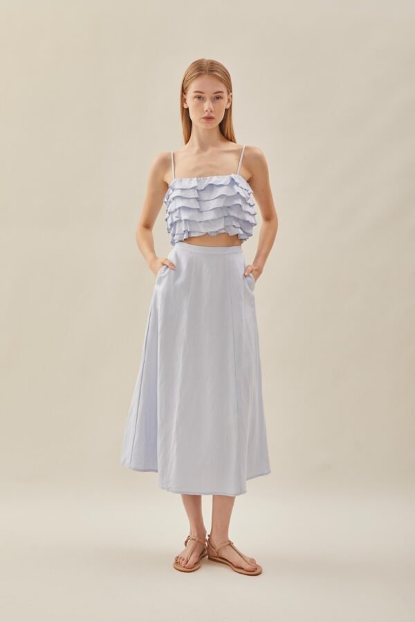 Tiered Frill Top in Mist Blue - Image 3