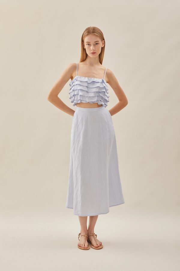 Tiered Frill Top in Mist Blue - Image 4