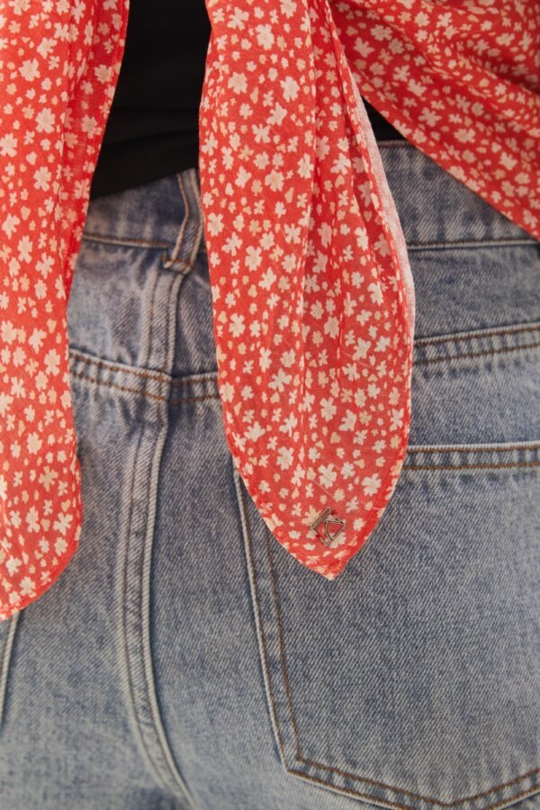 Scarf in Red Bloom - Image 14