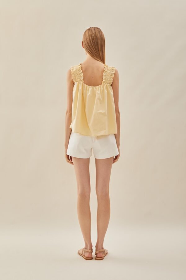 Flared Square Neck Top in Soft Yellow - Image 6