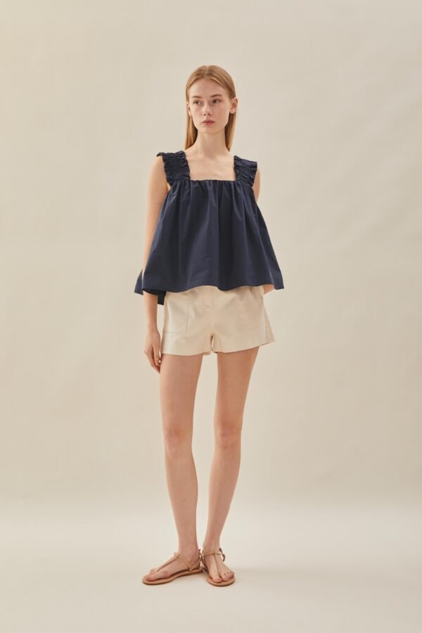 Flared Square Neck Top in Midnight - Image 2