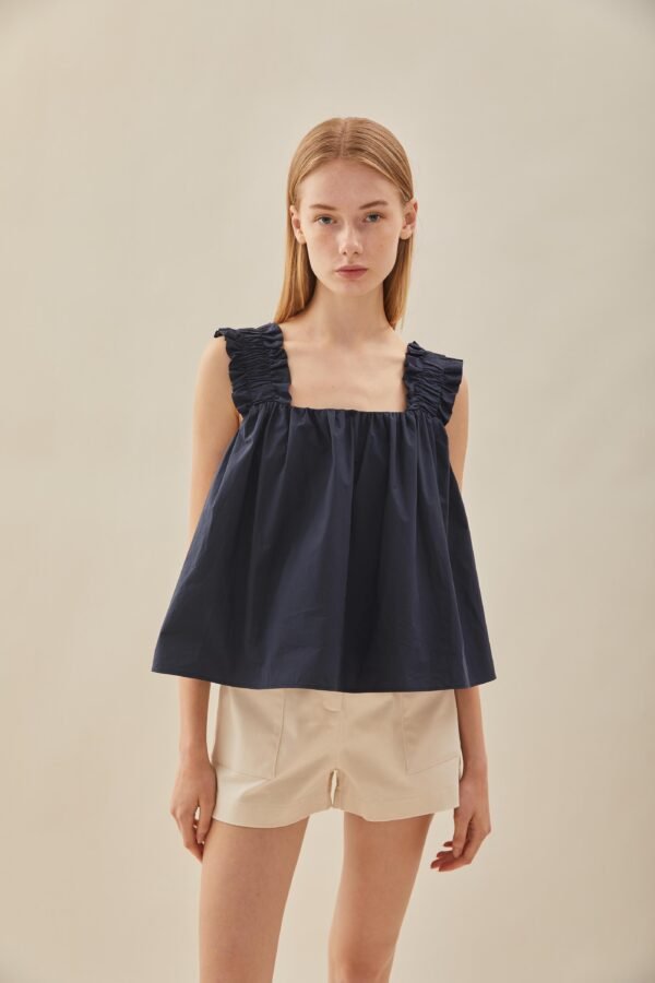 Flared Square Neck Top in Midnight - Image 5