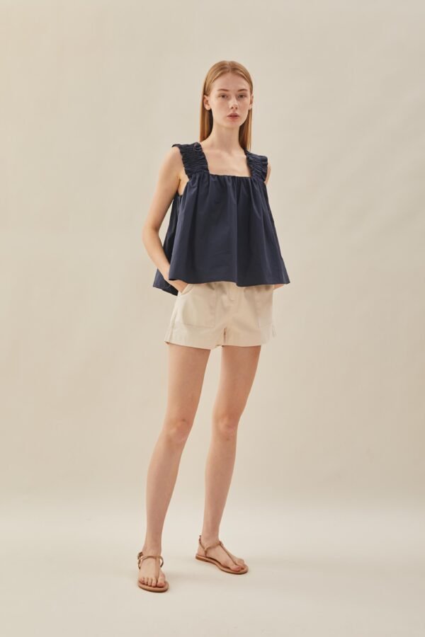 Flared Square Neck Top in Midnight - Image 3