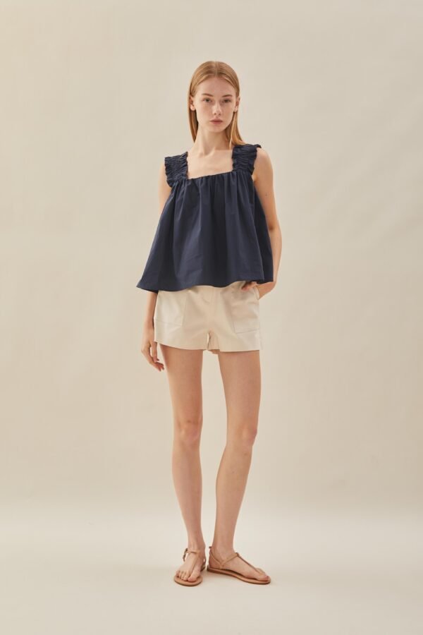 Flared Square Neck Top in Midnight - Image 4