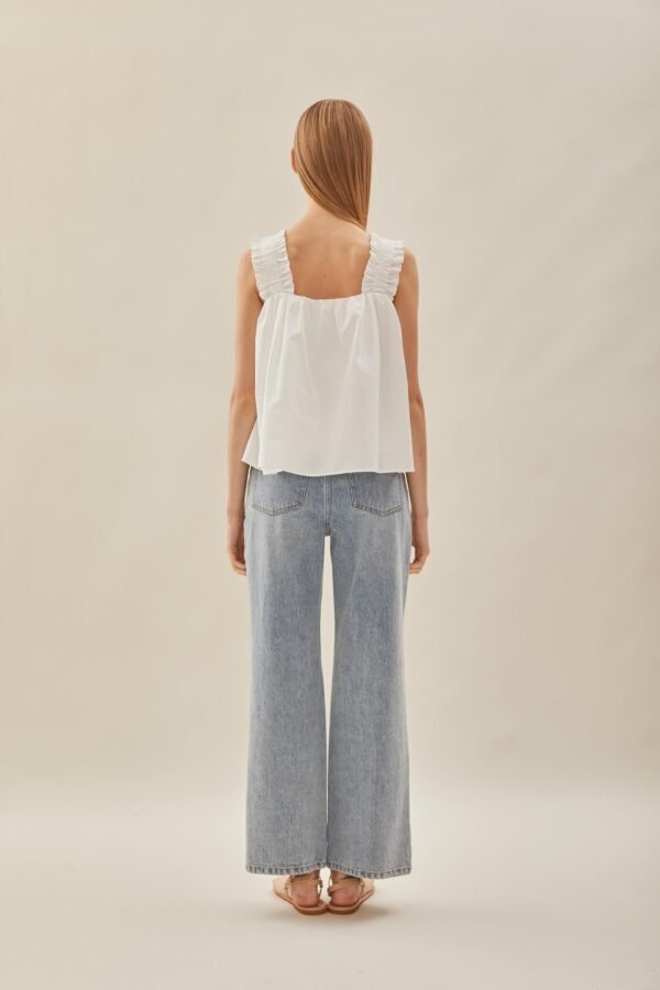 Flared Square Neck Top in White - Image 6