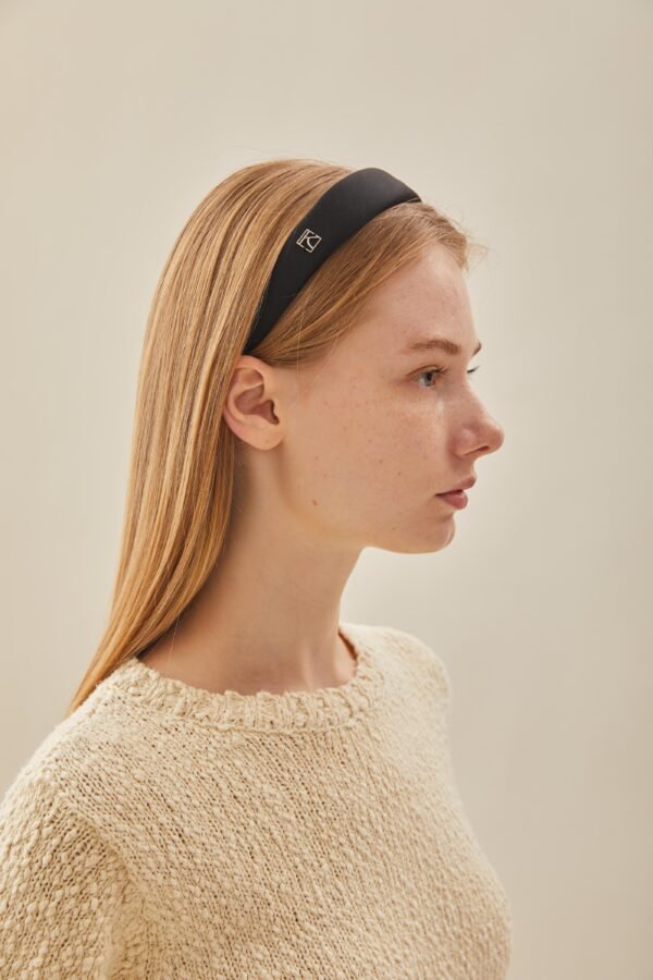 Satin Headband in Black - Image 6