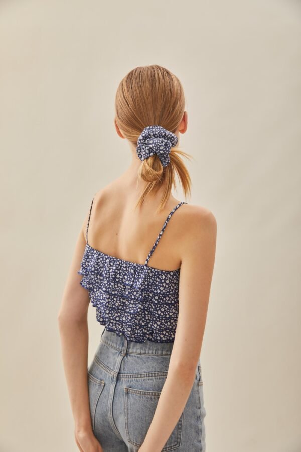 Cotton Scrunchie in Moonlight Bloom - Image 2