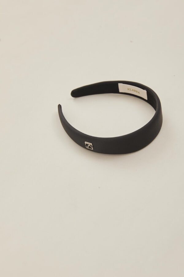 Satin Headband in Black - Image 3