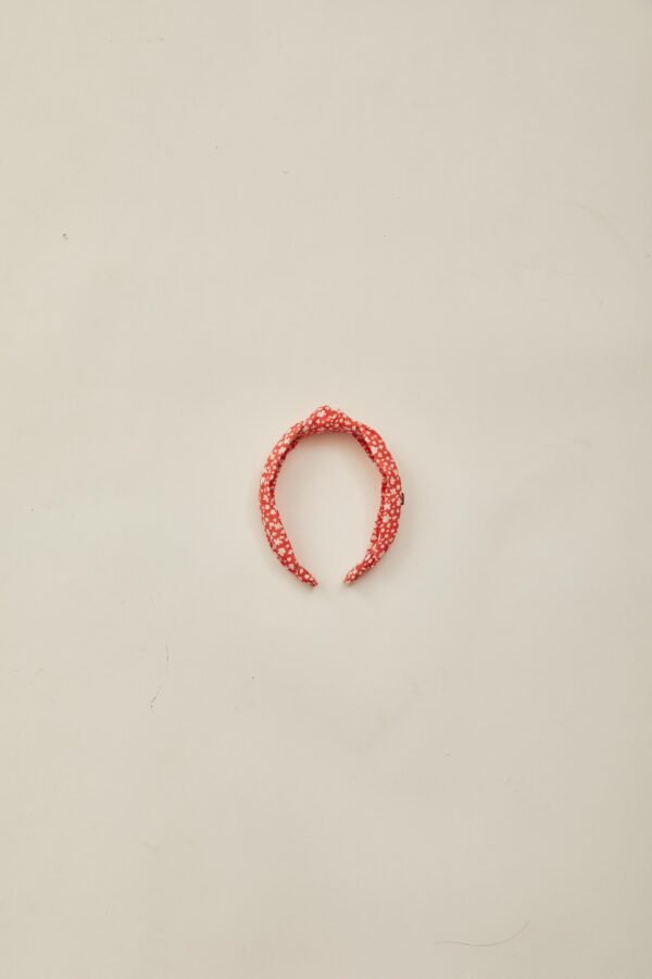 Twist Knotted Headband in Red Bloom
