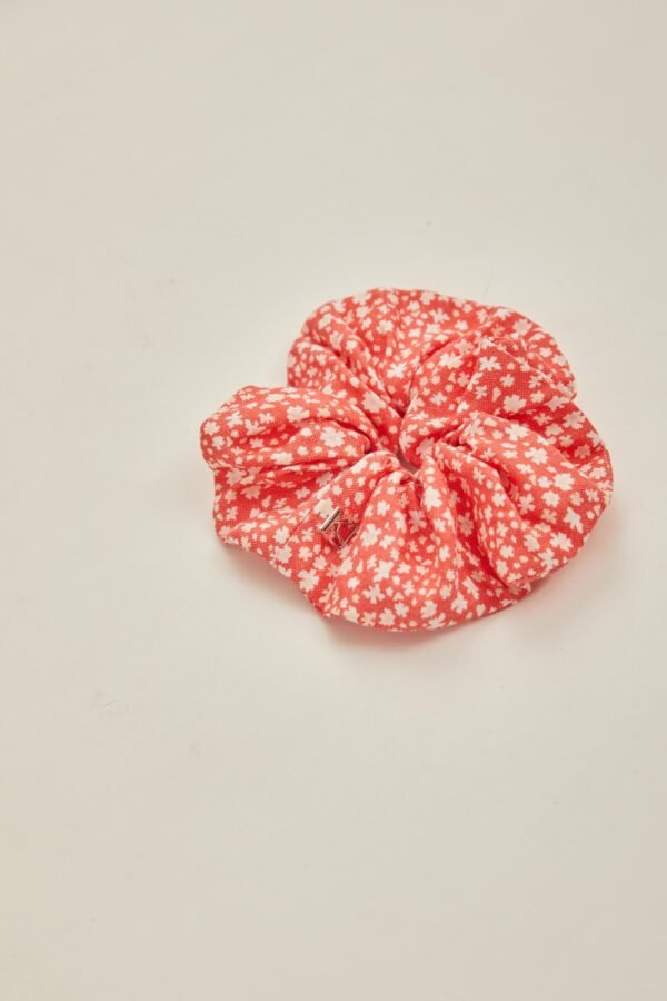 Cotton Scrunchie in Red Bloom - Image 2