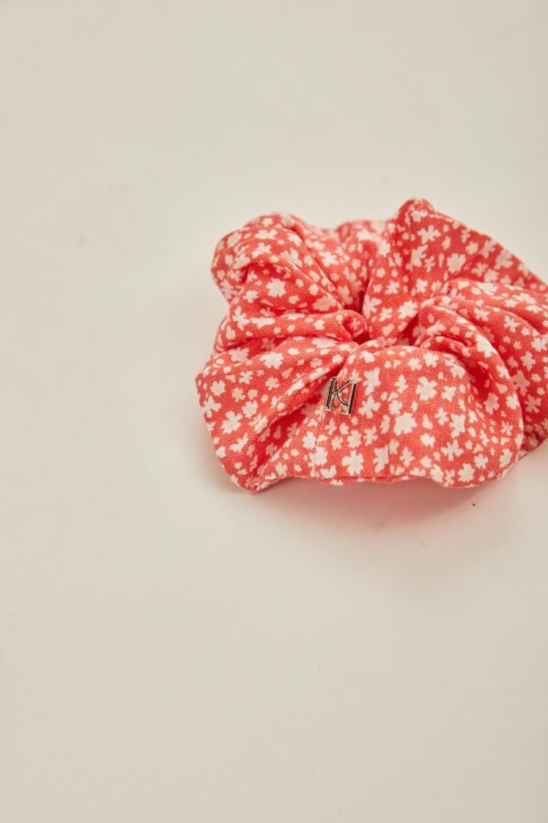 Cotton Scrunchie in Red Bloom - Image 7