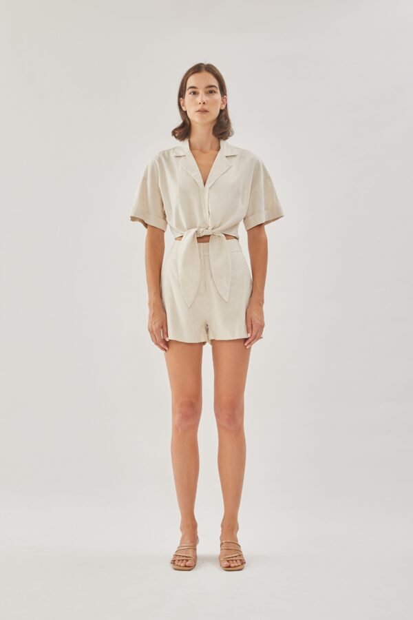 Linen Shorts in Natural - Image 2