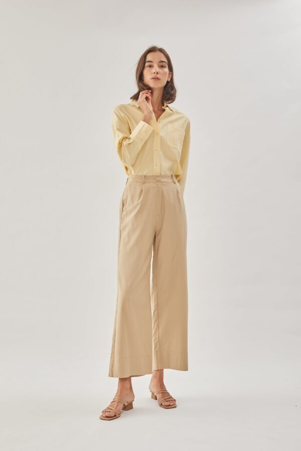 Linen Straight Pants in Sand - Image 6