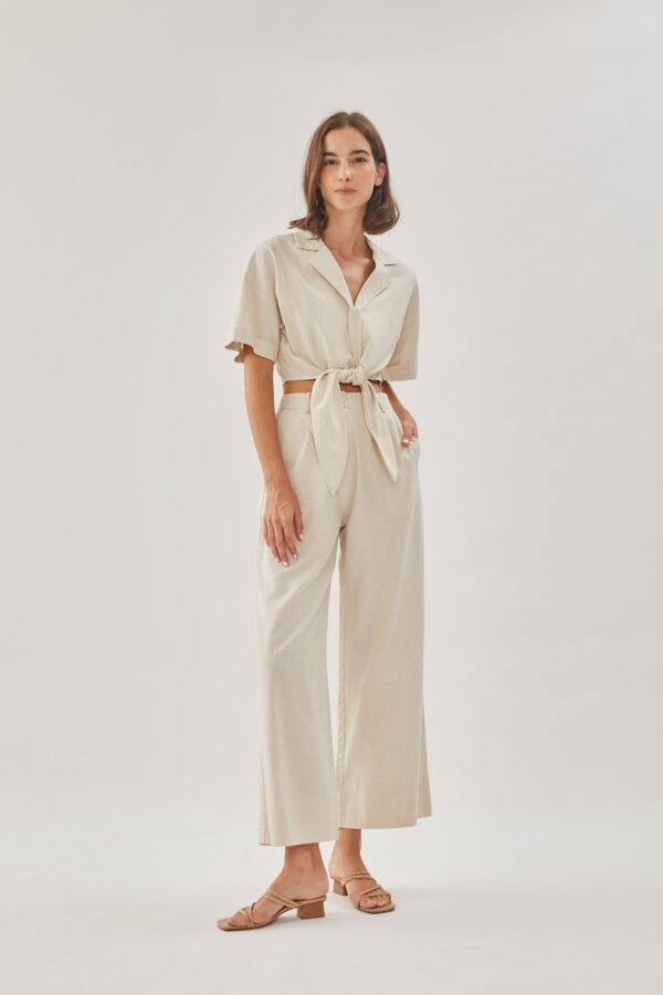 Linen Straight Pants in Natural - Image 6