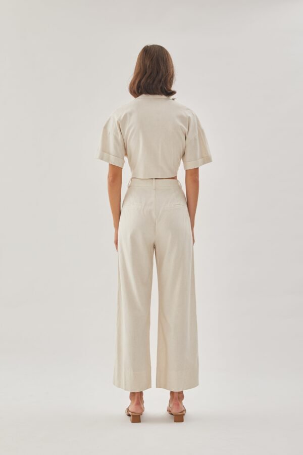 Linen Straight Pants in Natural - Image 13