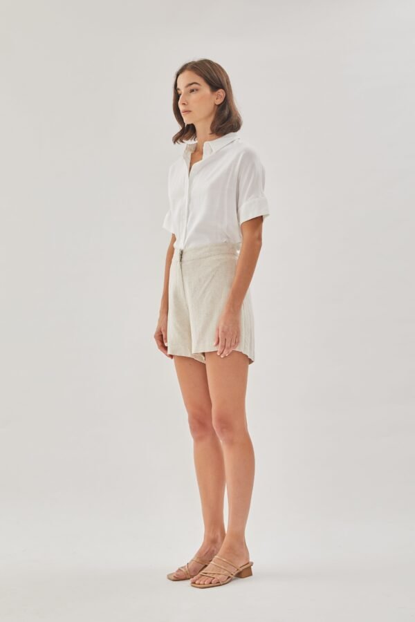 Linen Shorts in Oatmeal - Image 2