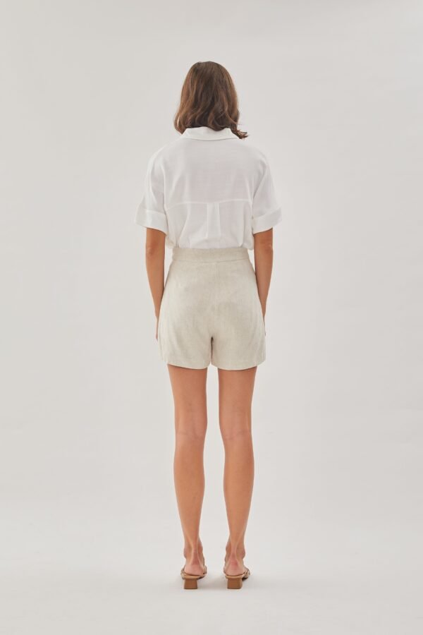Linen Shorts in Oatmeal - Image 7