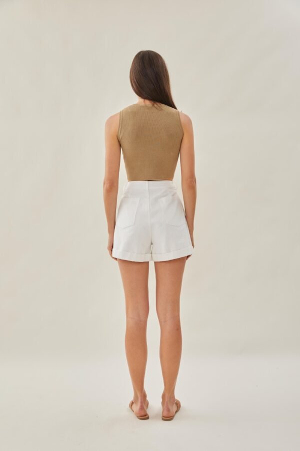 Sleeveless Knit Cropped Tank in Dijon - Image 8