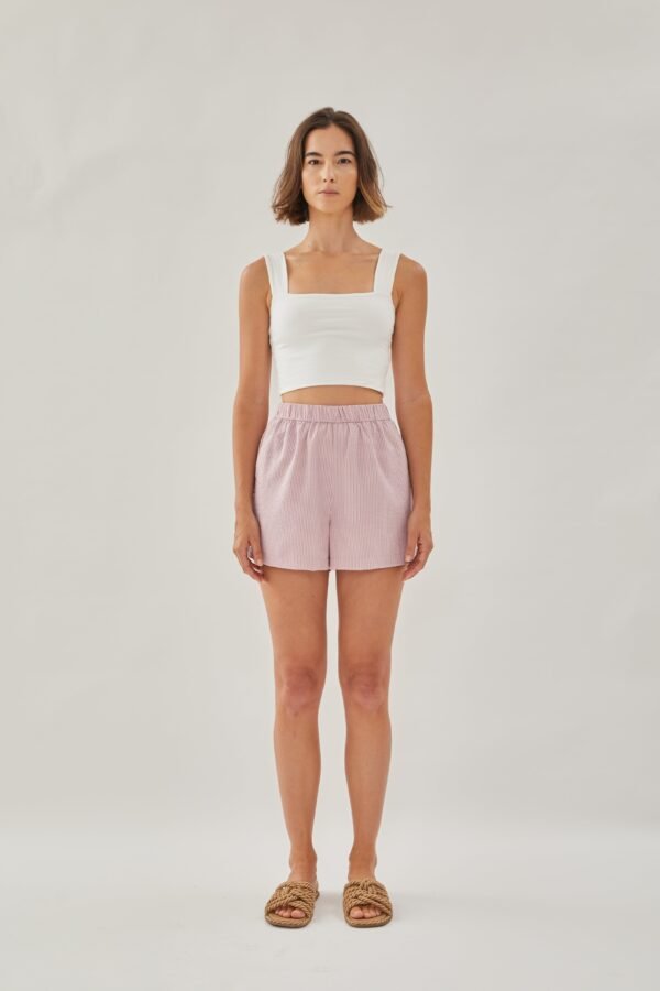 Relaxed Shorts in Stripe Pink - Image 2