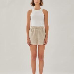 Relaxed Shorts in Stripe Brown