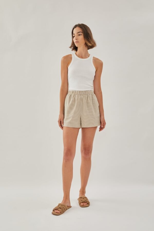 Relaxed Shorts in Stripe Brown - Image 4