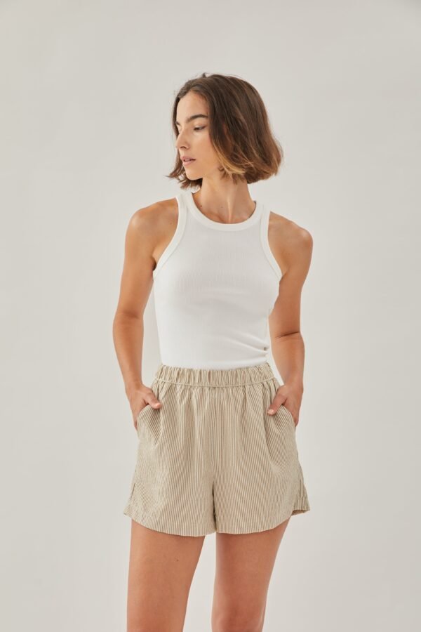 Relaxed Shorts in Stripe Brown - Image 5