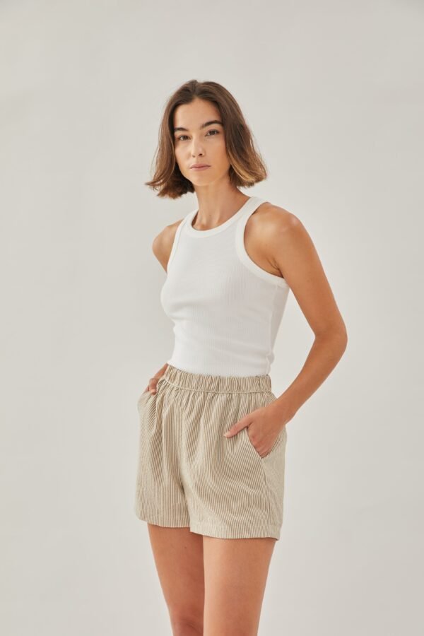 Relaxed Shorts in Stripe Brown - Image 6
