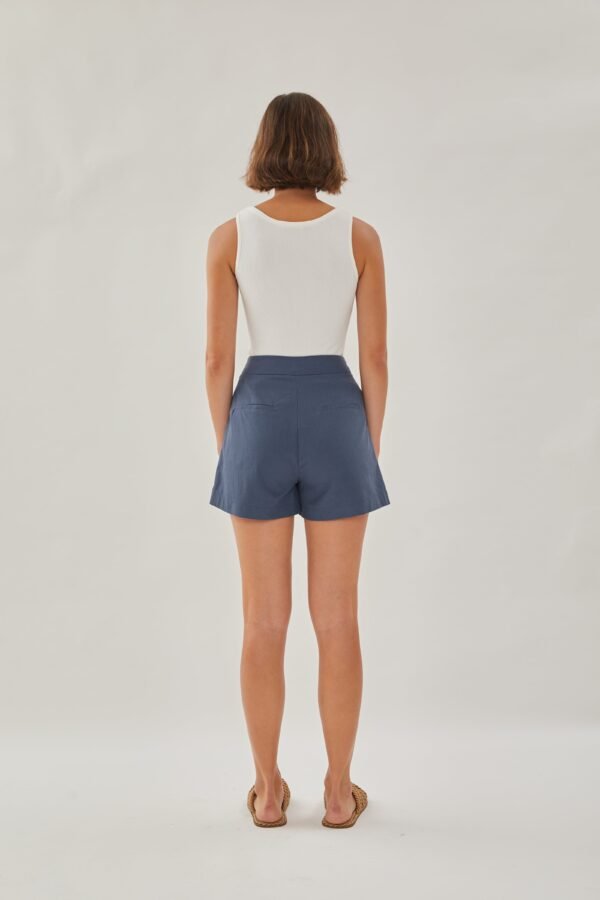 Linen Shorts in Stone Blue - Image 5
