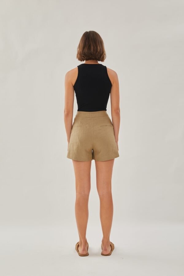 Linen Shorts in Brown - Image 5