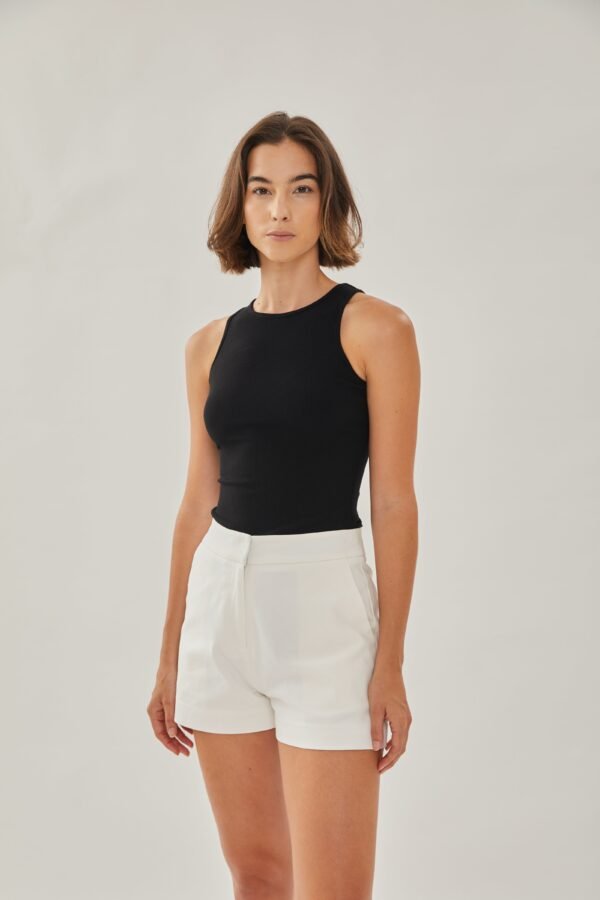 Classic Cotton Shorts in White - Image 5