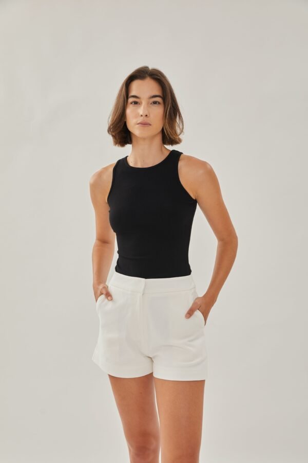 Classic Cotton Shorts in White - Image 6