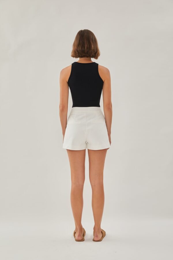 Classic Cotton Shorts in White - Image 7