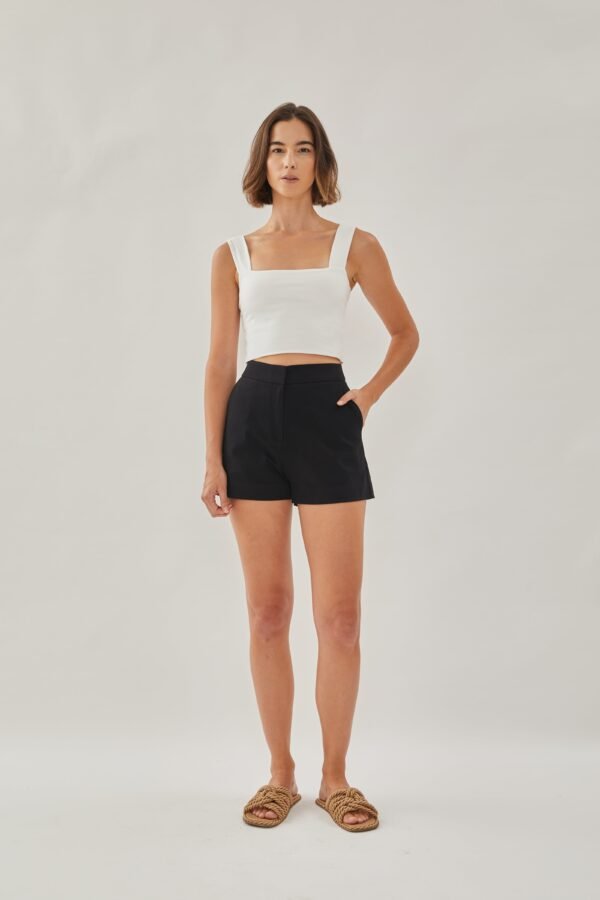 Classic Cotton Shorts in Black - Image 4