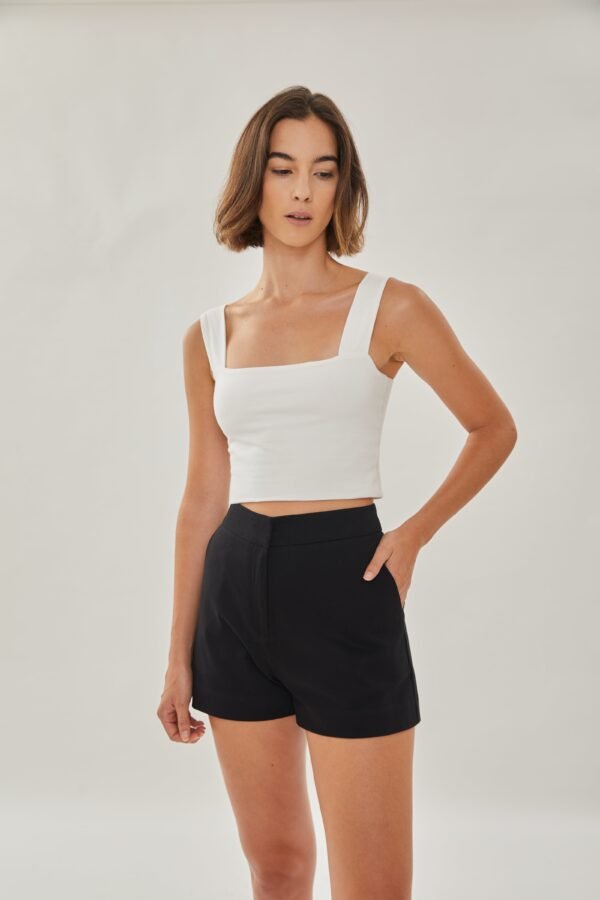 Classic Cotton Shorts in Black - Image 5