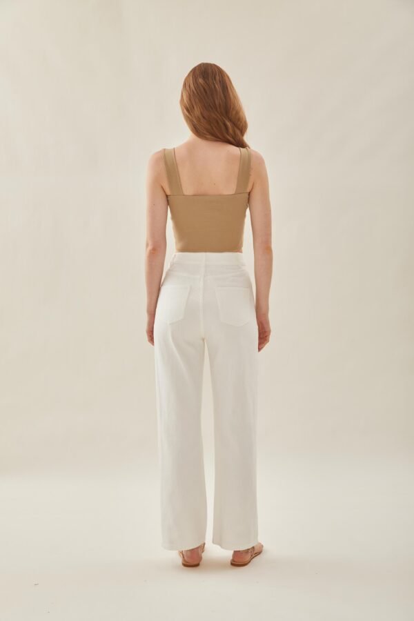 Classic Straight Neck Tank Top in Sand - Image 6