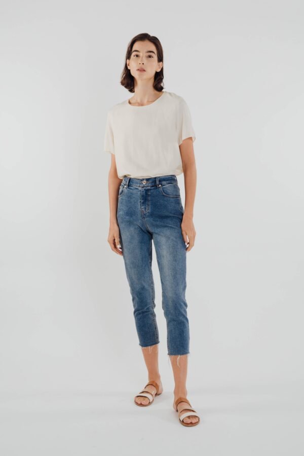High-waisted Straight Tailored Jeans